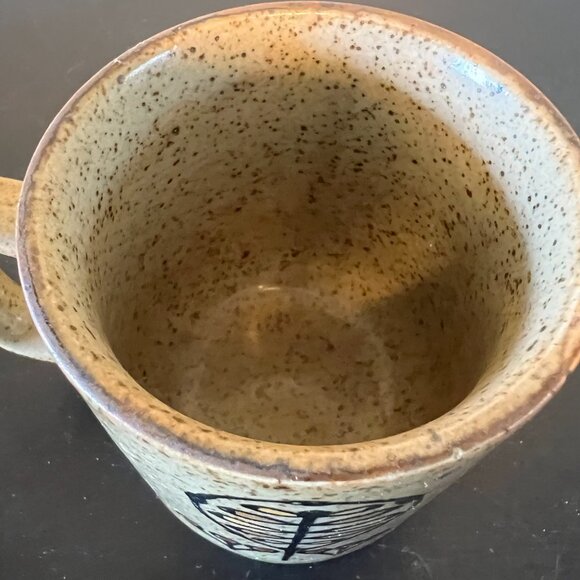 Vintage OTAGIRI JAPAN Fish and Floral Tan Stoneware Mug with Brown Speckles - Picture 13 of 14